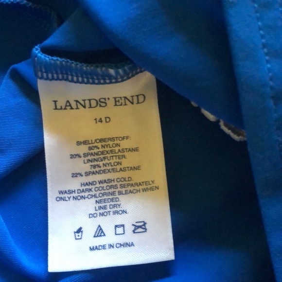 Lands End 14D 14 D Swim Tankini Top Adjustable Straps Blue - Picture 6 of 6